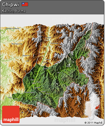Satellite 3D Map of Chipwi, physical outside