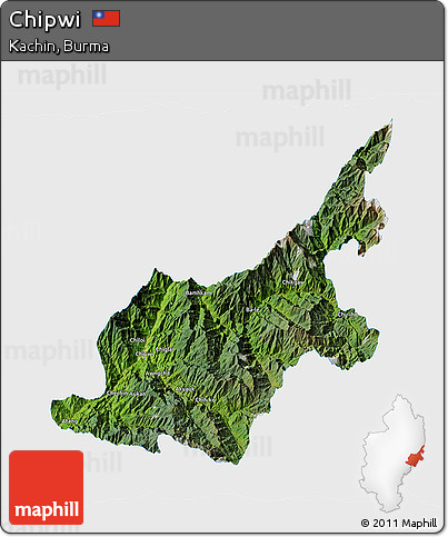Satellite 3D Map of Chipwi, single color outside