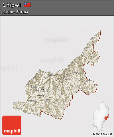 Shaded Relief 3D Map of Chipwi, cropped outside