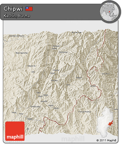Shaded Relief 3D Map of Chipwi