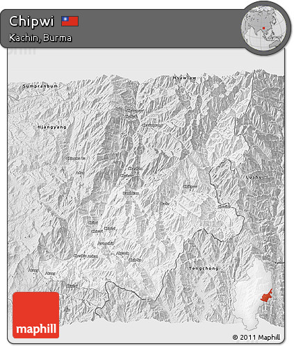 Silver Style 3D Map of Chipwi