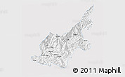 Silver Style 3D Map of Chipwi, single color outside