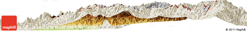 Physical Horizon Map of Chipwi, shaded relief outside