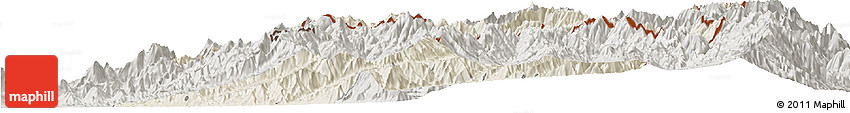 Shaded Relief Horizon Map of Chipwi, semi-desaturated