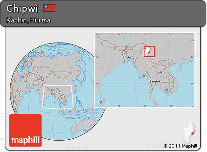 Gray Location Map of Chipwi, highlighted parent region, within the entire country