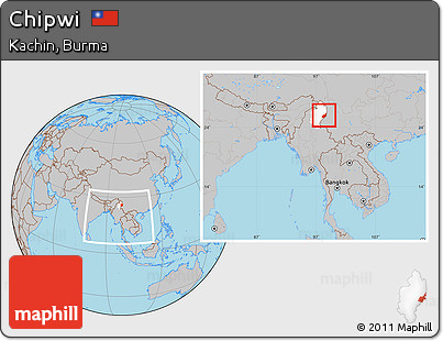 Gray Location Map of Chipwi, highlighted parent region, within the entire country