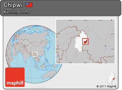 Gray Location Map of Chipwi, highlighted parent region