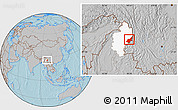 Gray Location Map of Chipwi, highlighted parent region, hill shading