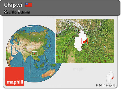 Satellite Location Map of Chipwi, highlighted parent region