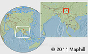 Savanna Style Location Map of Chipwi, within the entire country, hill shading