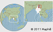 Savanna Style Location Map of Chipwi, highlighted country, highlighted parent region, within the entire country, hill shading