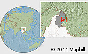 Savanna Style Location Map of Chipwi, highlighted country, highlighted parent region, hill shading