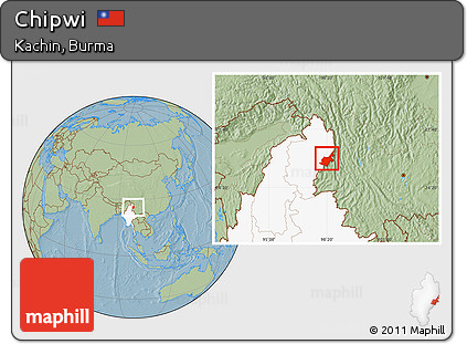 Savanna Style Location Map of Chipwi, highlighted country, hill shading