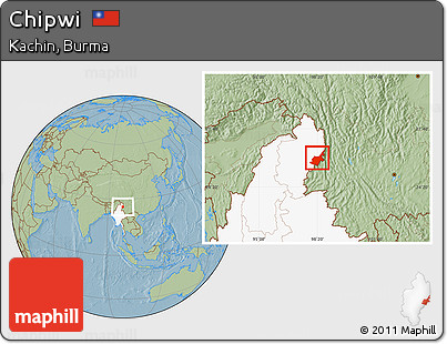 Savanna Style Location Map of Chipwi, highlighted country, hill shading