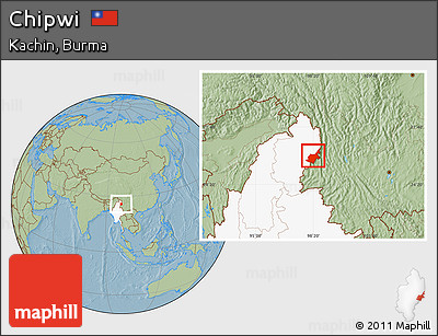 Savanna Style Location Map of Chipwi, highlighted country, hill shading