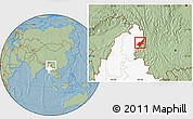 Savanna Style Location Map of Chipwi, highlighted country, hill shading