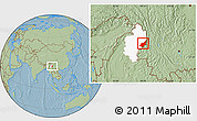 Savanna Style Location Map of Chipwi, highlighted parent region, hill shading