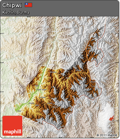 Physical Map of Chipwi, lighten