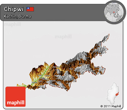 Physical Panoramic Map of Chipwi, cropped outside