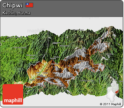 Physical Panoramic Map of Chipwi, satellite outside