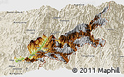 Physical Panoramic Map of Chipwi, shaded relief outside