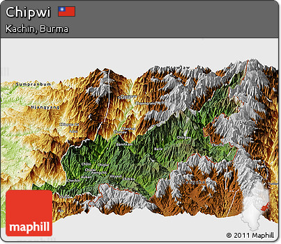 Satellite Panoramic Map of Chipwi, physical outside
