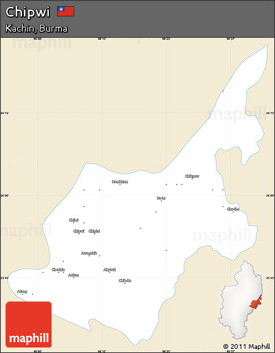 Classic Style Simple Map of Chipwi, single color outside