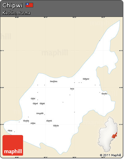 Classic Style Simple Map of Chipwi, single color outside