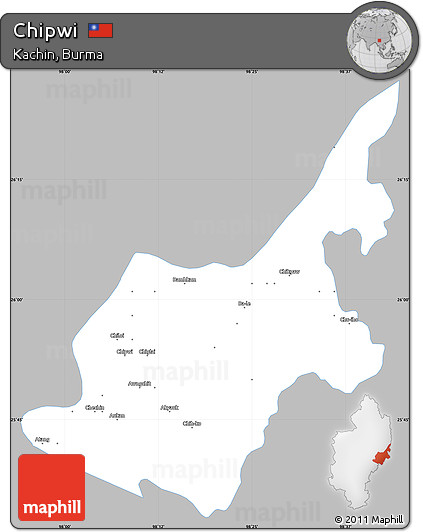 Gray Simple Map of Chipwi, single color outside