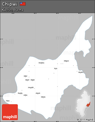 Gray Simple Map of Chipwi, single color outside