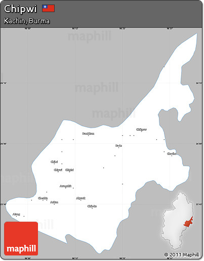 Gray Simple Map of Chipwi, single color outside
