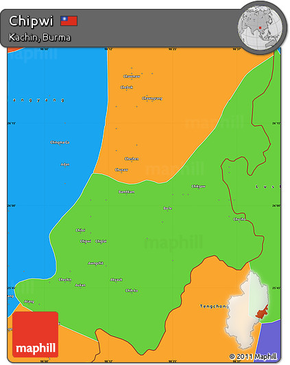 Political Simple Map of Chipwi