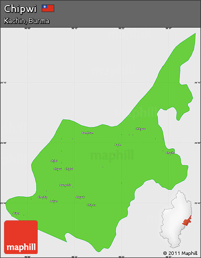 Political Simple Map of Chipwi, single color outside