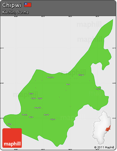 Political Simple Map of Chipwi, single color outside