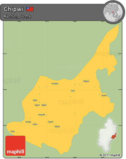 Savanna Style Simple Map of Chipwi, single color outside