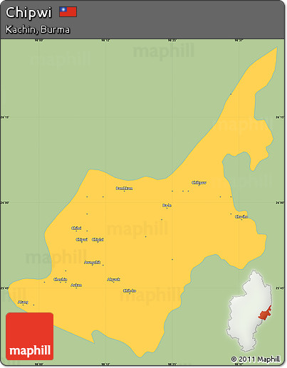 Savanna Style Simple Map of Chipwi, single color outside