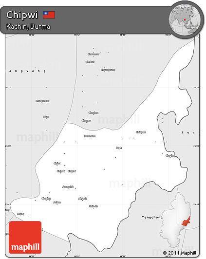 Silver Style Simple Map of Chipwi