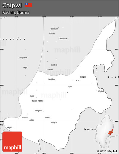 Silver Style Simple Map of Chipwi