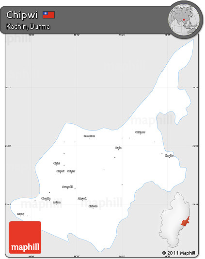 Silver Style Simple Map of Chipwi, single color outside