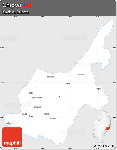 Silver Style Simple Map of Chipwi, single color outside