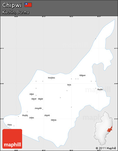Silver Style Simple Map of Chipwi, single color outside