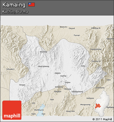 Classic Style 3D Map of Kamaing
