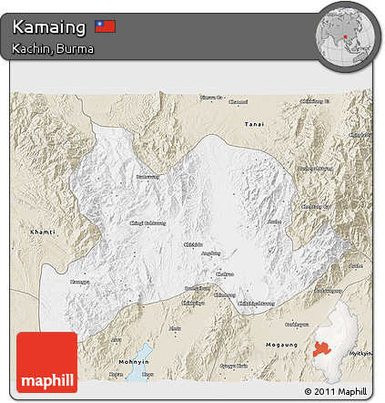 Classic Style 3D Map of Kamaing