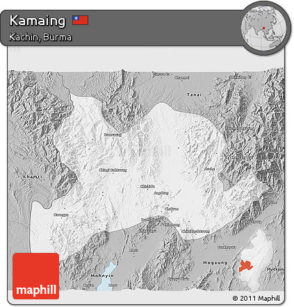 Gray 3D Map of Kamaing