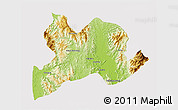 Physical 3D Map of Kamaing, cropped outside