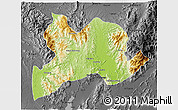 Physical 3D Map of Kamaing, darken, desaturated