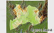 Physical 3D Map of Kamaing, darken