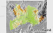 Physical 3D Map of Kamaing, desaturated