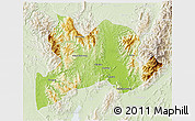 Physical 3D Map of Kamaing, lighten