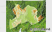 Physical 3D Map of Kamaing, satellite outside
